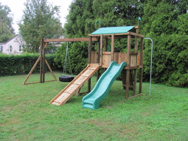 4x6 model as shown $1525.00 including Tire Swing Substitute,  Ramp with Rope, Rock Wall, Fireman's Pole, and Periscope
