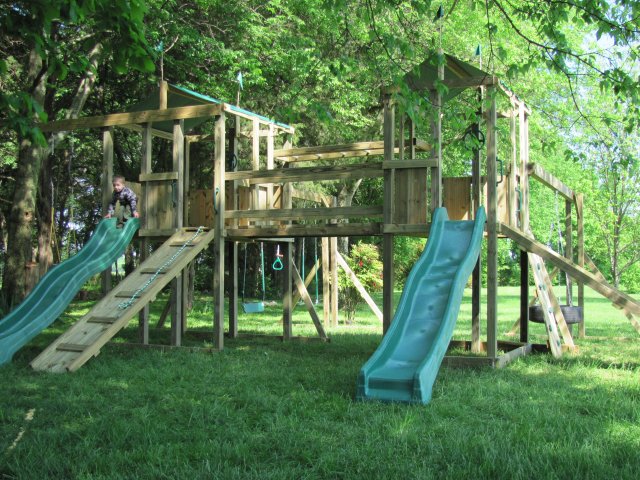 $4150.00 6x6 Jungle House and 4x6 Jungle House models including HOP's UPgrades, Wooden Bridge and Monkey Bars,ramps, rock wall,tire swing,swings trapeze 